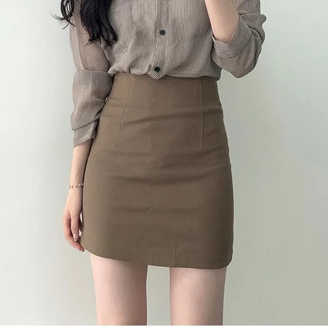 Mini Skirts Women Solid Bodycon Minimlaist Elegant Official 3 Colors Feminino Fashion Leisure Temperament Basic Summer OL Faldas