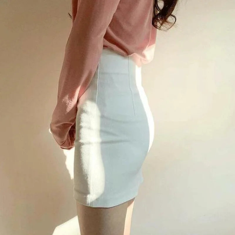 Mini Skirts Women Solid Bodycon Minimlaist Elegant Official 3 Colors Feminino Fashion Leisure Temperament Basic Summer OL Faldas