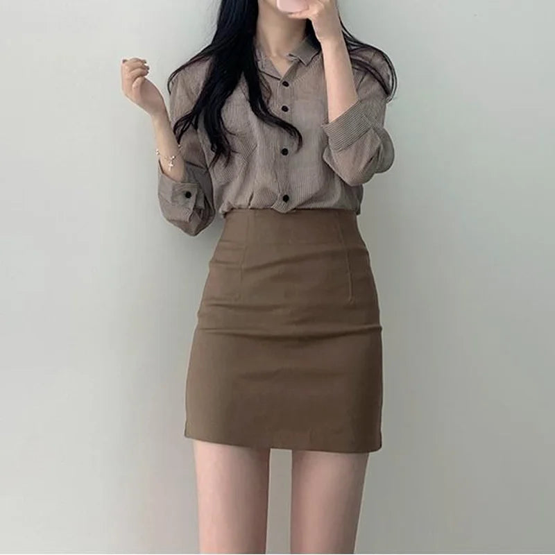 Mini Skirts Women Solid Bodycon Minimlaist Elegant Official 3 Colors Feminino Fashion Leisure Temperament Basic Summer OL Faldas